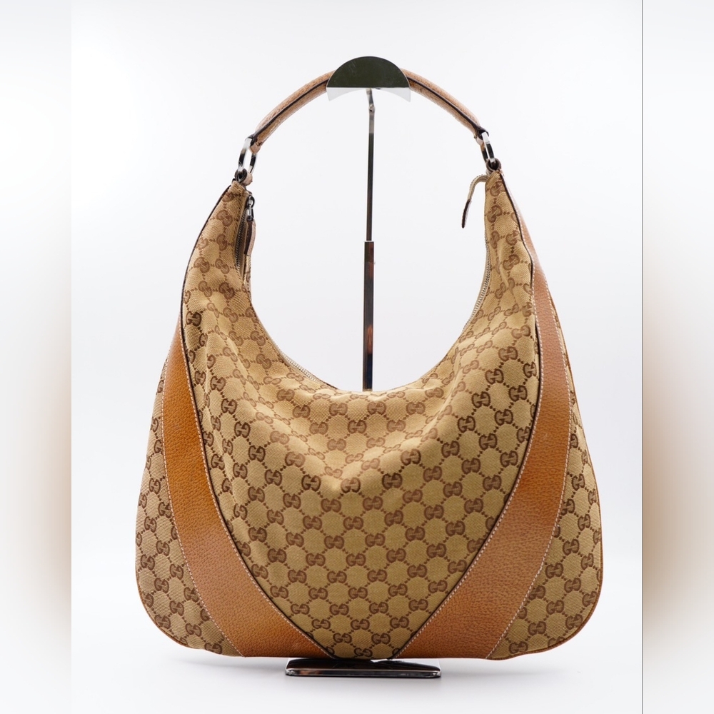 (MT292) Gucci GG Canvas Hobo Shoulder Bag